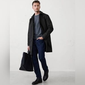 Banana Republic‎ Mac Jacket Mens XL Black Water Resistant Quiet Luxury Coat